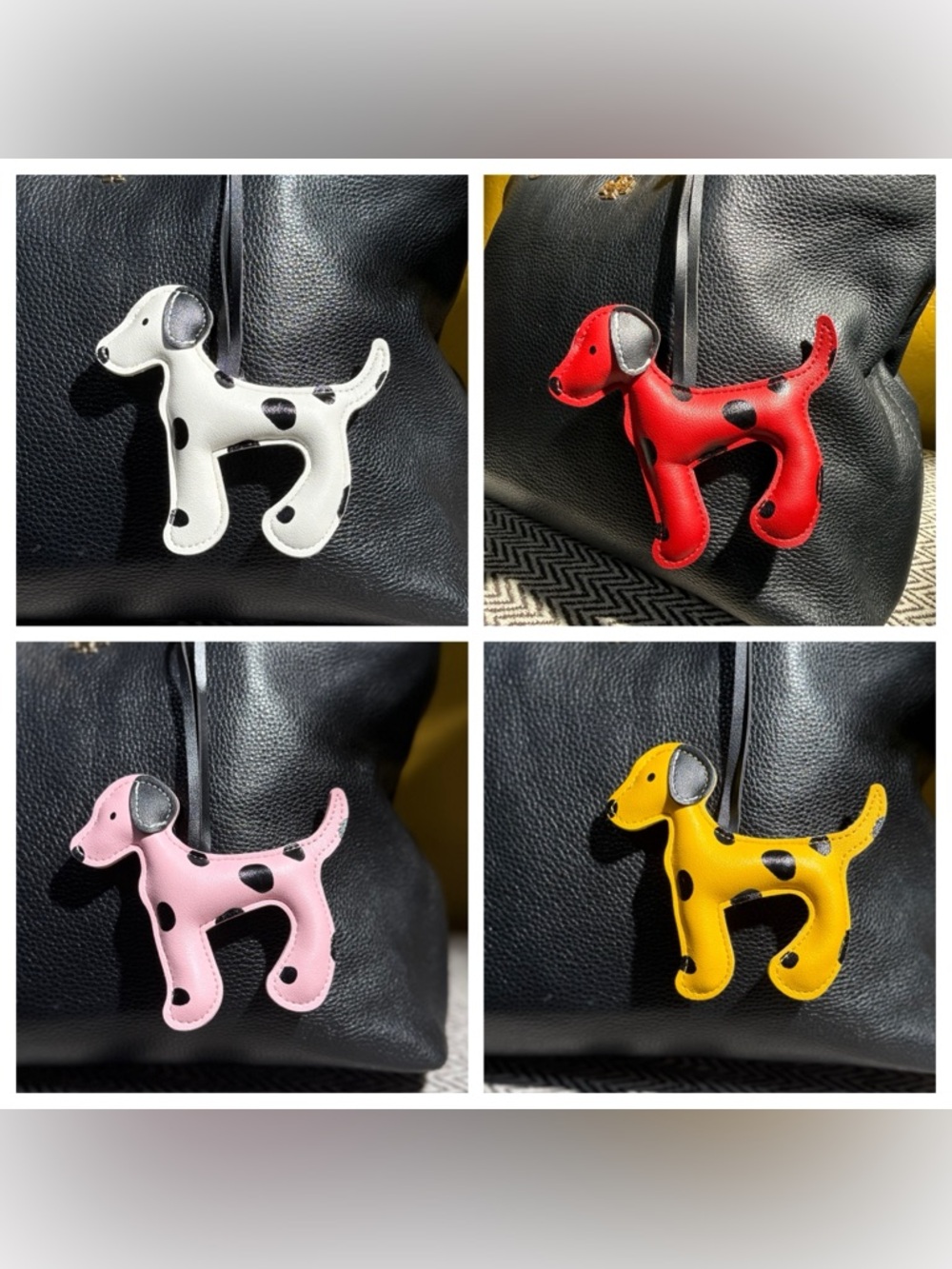 Dalmatian Dog Bag Charm PU Leather Spotted Puppy - Choice of One